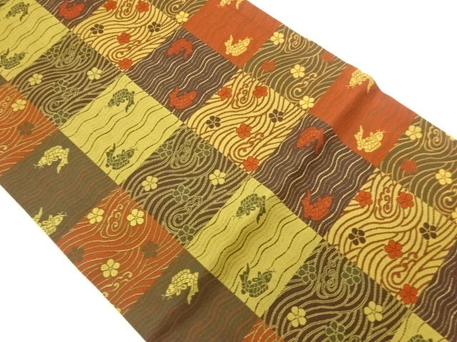 JAPANESE NAGOYA OBI / WOVEN CHECKERED